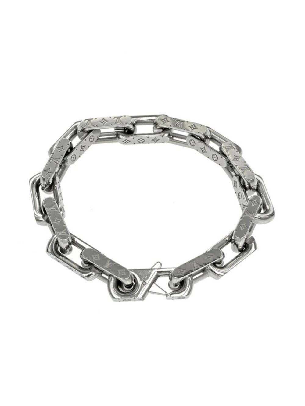 Louis Vuitton Bracelet Monogram Chain Silver